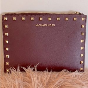 Michael Kors Burgundy Wristlet